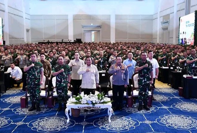 Dankodiklatal Hadiri Rapim TNI – Polri 2025 Pimpinan Presiden RI Prabowo Subianto