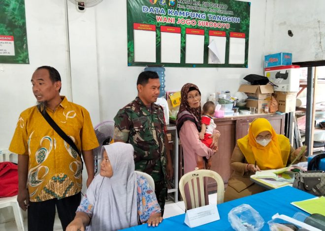 Peduli Peningkatan Kesehatan Masyarakat, Babinsa Sidosermo Dukung Pelaksanaan POSGA.