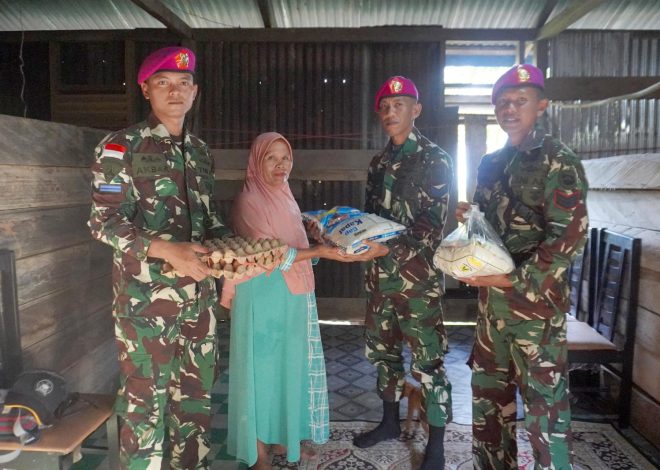 Peduli Terhadap Sesama, Satgasmar Pam Ambalat XXX Bantu Warga Kurang Mampu