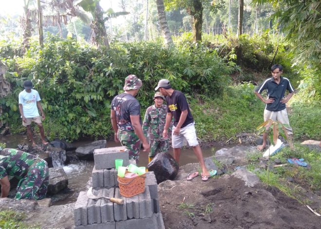 Prajurit Yonif 1 Marinir Bersama Masyarakat Jember, Laksanakan Pembangunan dan Perbaikan Saluran Irigasi