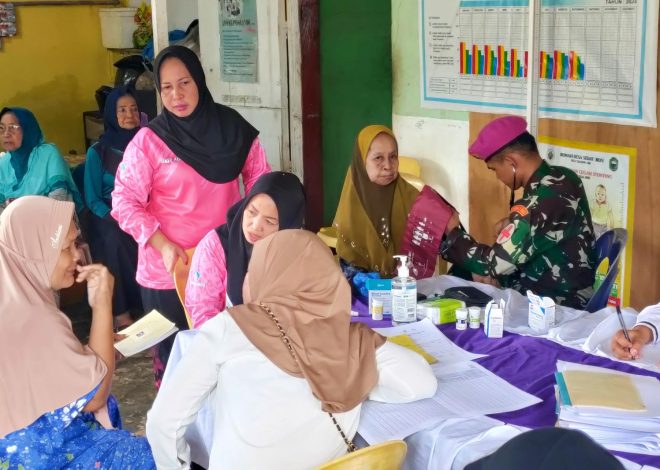 Satgasmar Pam Ambalat XXX Bersinergi Dengan Dinas Kesehatan Nunukan Pada Pelaksanaan Posyandu Lansia Di Perbatasan