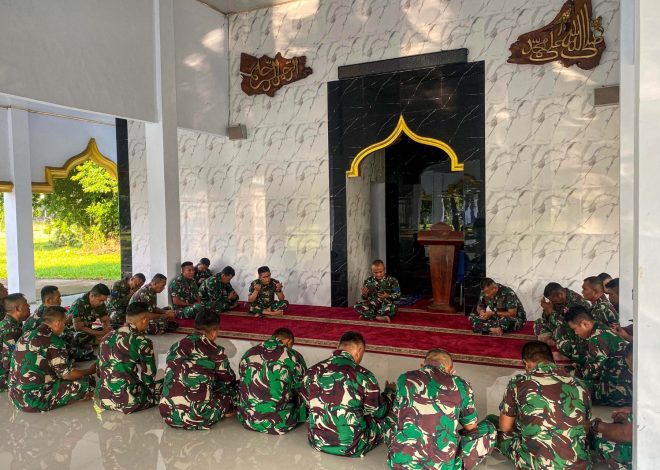 Tingkatkan Keimanan Dan Ketaqwaan, Prajurit Yonif 3 Mar Laksanakan Kauseri Agama
