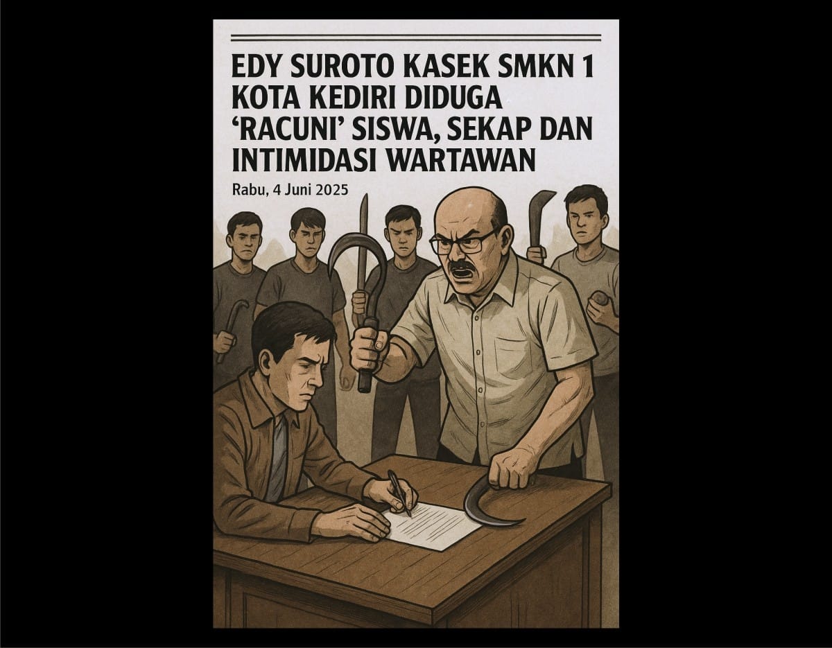 Edy Suroto Kasek SMKN 1 Kota Kediri Diduga “Racuni” Siswa, Sekap dan Intimidasi Wartawan